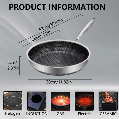 Stainless steel wok deep - stainless,