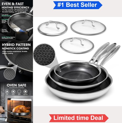 Hybrid non stick - stick, frying