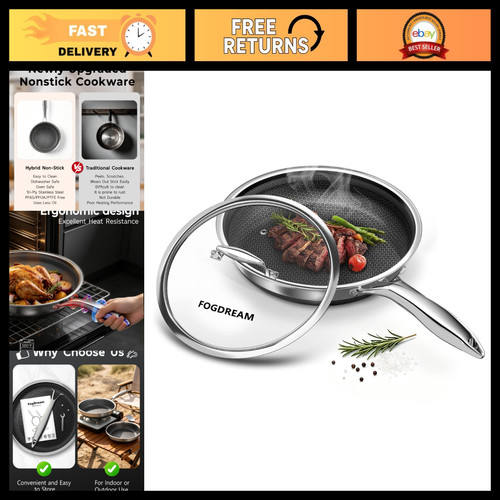 Nonstick frying pan with - frying,