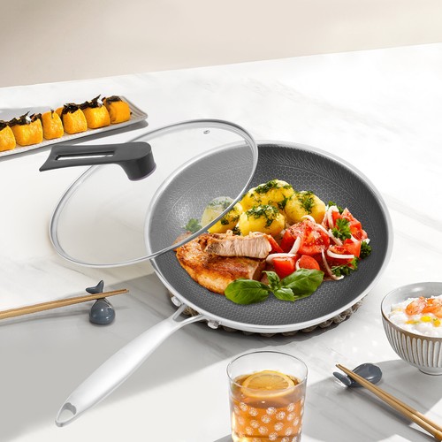 Honeycomb wok stainless steel - honeycomb,