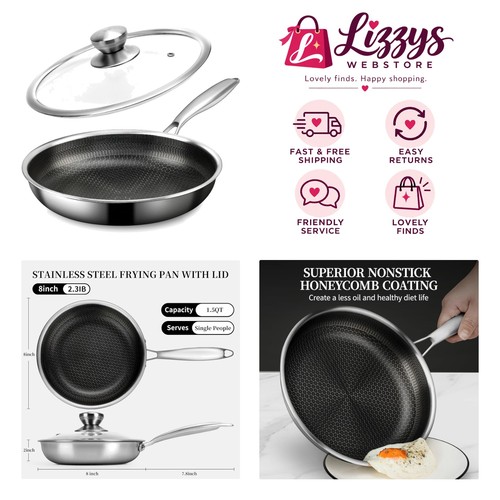 Durable non stick honeycomb - non-stick, 8"
