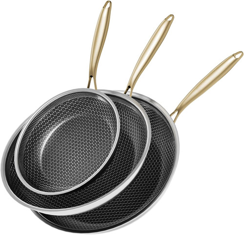 Gold honeycomb nonstick frying - nonstick,