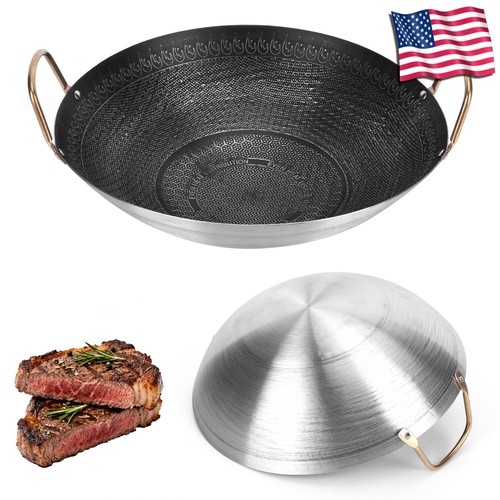Stainless steel wok pan - stainless,