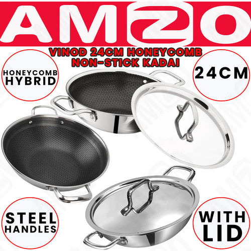 Vinod 24cm non stick kadai - vinod, non-stick