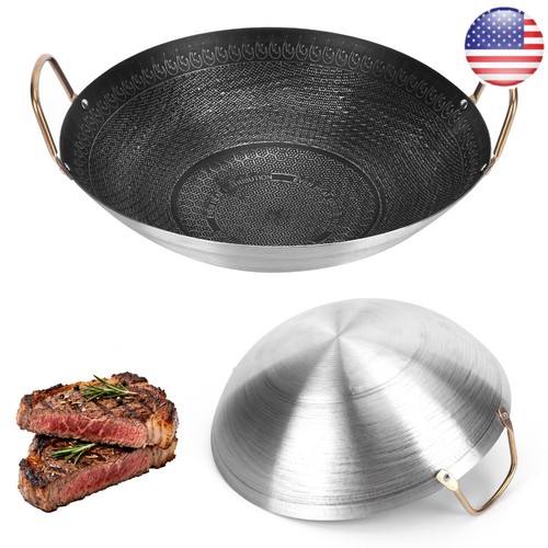 Stainless steel wok - steel, double