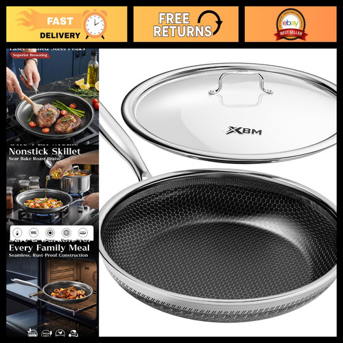 Nonstick frying pan with - pan, lid