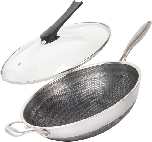 Wok pan stainless steel - wok,